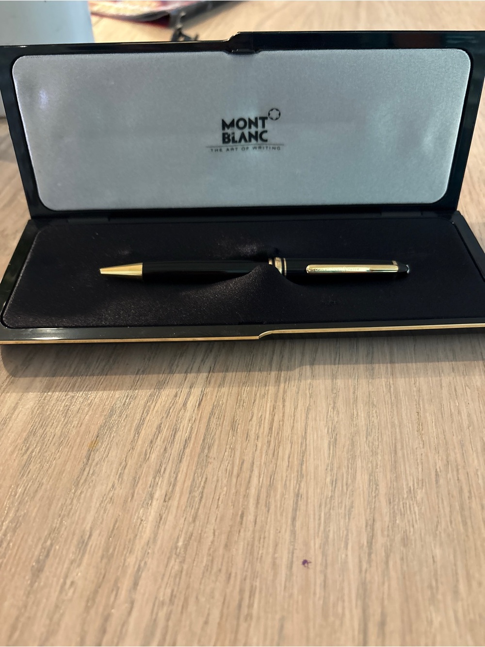Mont Blanc Black and Gold Ballpoint Pen in Presentation Case